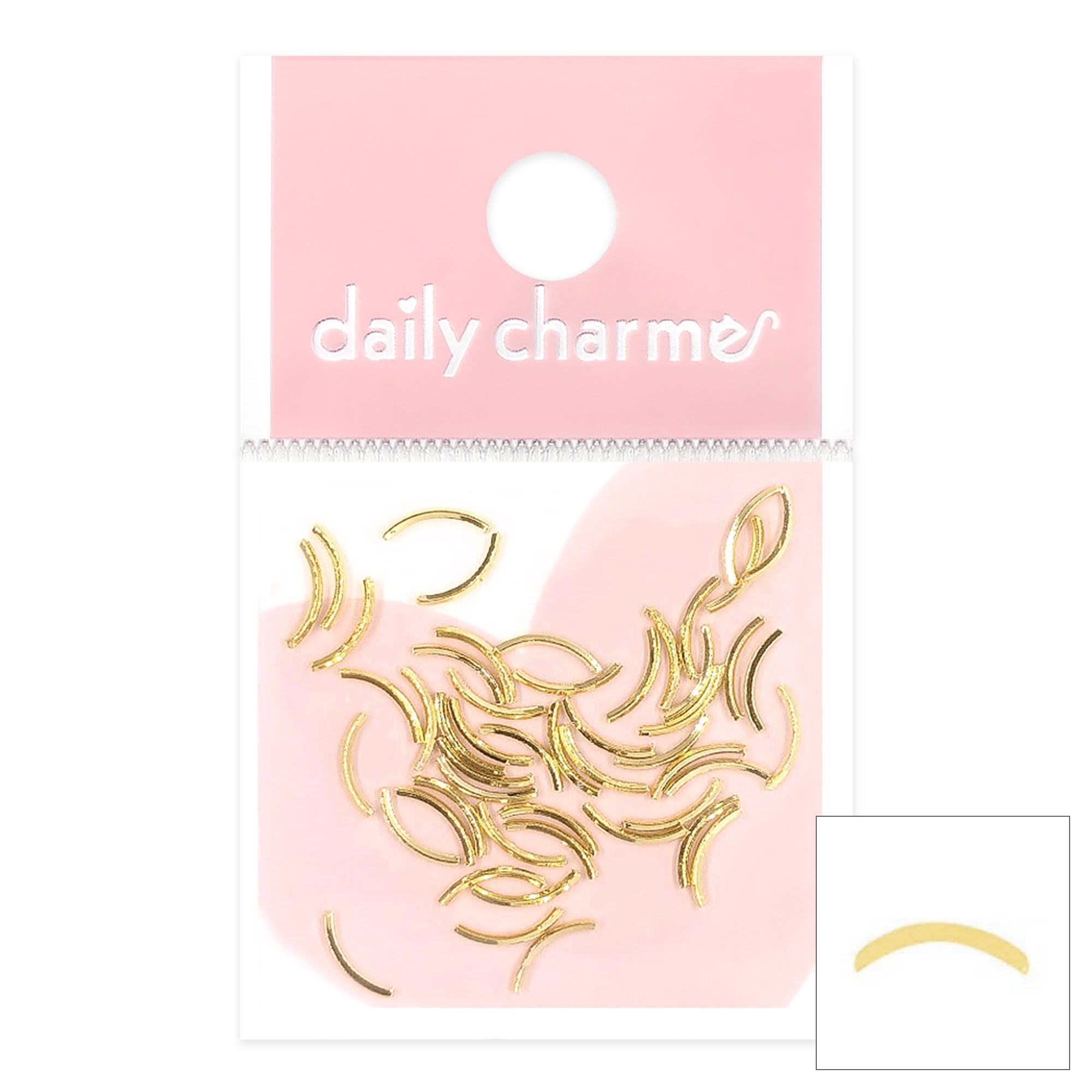 Arch Bar / Gold Metallic Gold Nail Art Curved Arch Bar Stud Japanese Nail Frame