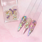 Sakura Blossom Enamel Charms Mix Spring Nail Art Decor Cherry Pink Purple White