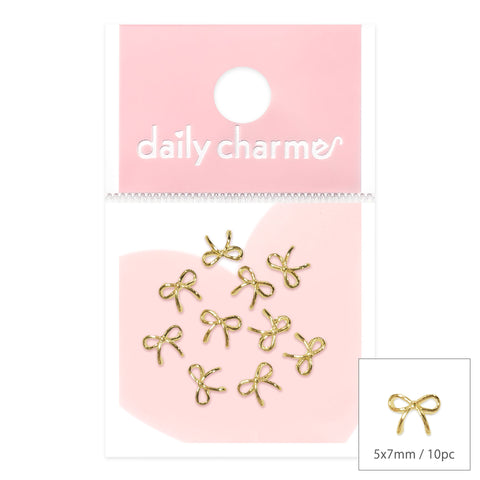 Delicate Coquette Bow / Gold Tiny Nail Art Charm Jewelry Stud Decor Trendy 2024