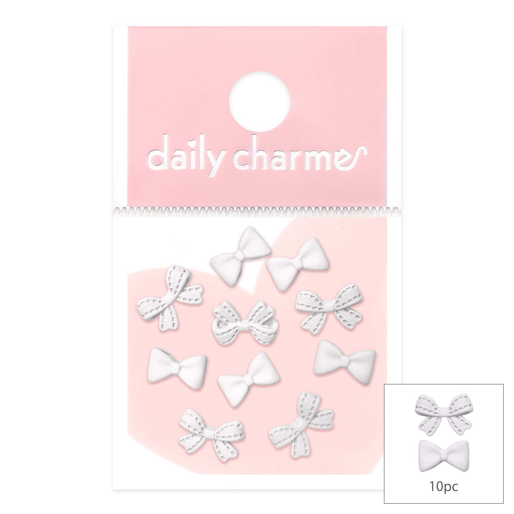 Kawaii Coquette Bow Mix / White Kawaii Coquette Bow Mix / White Nail Art Charms Studs Decor Balletcore Design