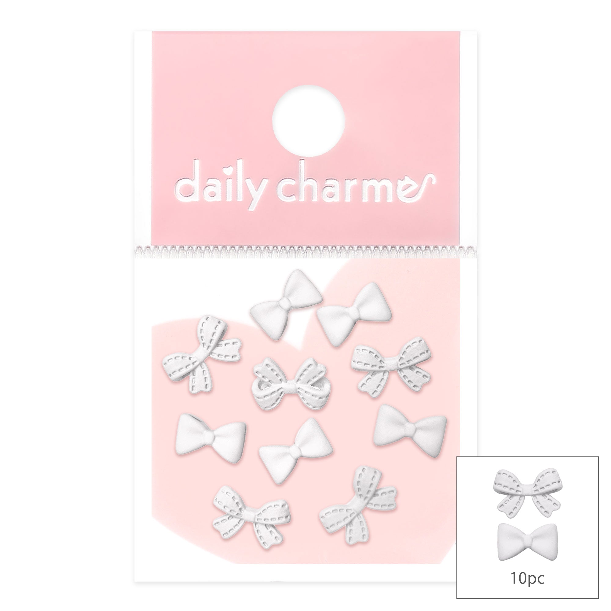 Kawaii Coquette Bow Mix / White Nail Art Charms Studs Decor Balletcore Design