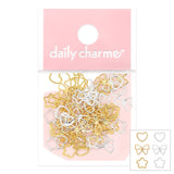 Heart Bow Star Glitz Nail Frames / Gold & Silver Metal Studs Decor