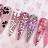 Ribbon Bow Resin Cabochon Mix Nail Art Decor Coquette Ballet Core Cute