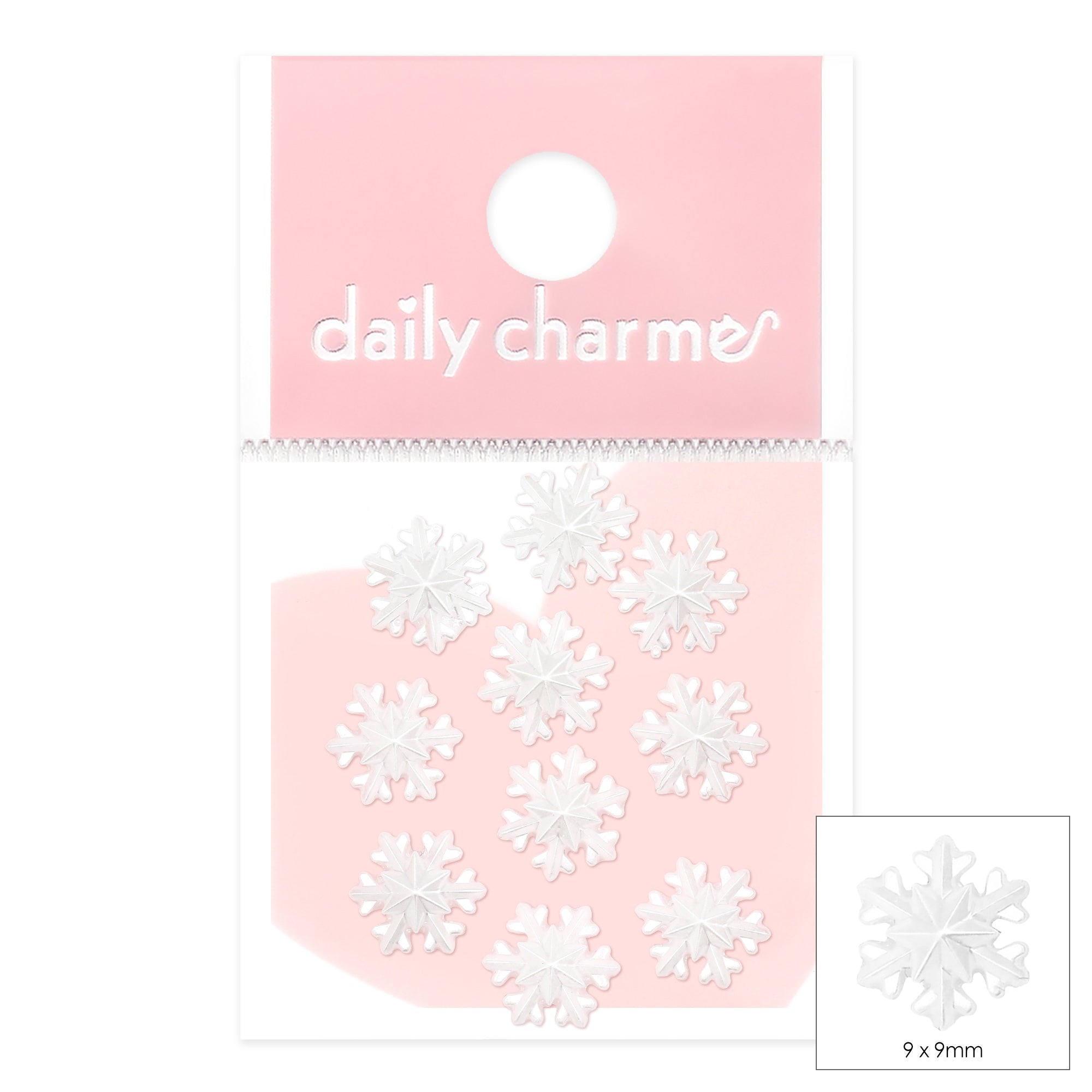 Icy Snowflake Resin Cabochons Mix / Pearly White Icy Snowflake Resin Cabochons Mix / Pearly White Christmas Holiday Nail Decor Charms