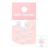 Icy Snowflake Resin Cabochons Mix / Iridescent AB Winter Holiday Nail Decor