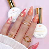 Charme Gel / Shimmer Jelly S12 Strawberry Sunset Coral Red Nail Polish Iridescent Holographic Summer Trend