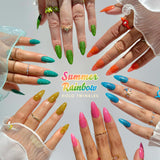 Charme Gel Summer Rainbow Holo Twinkle Collection / 6 Colors Nail Polish Glitter