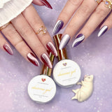 Charme Gel Whimsical Silk Fine Cat Eye Magnetic Nail Polish Collection / Summer Fall Transition Colors Pink Purple Red