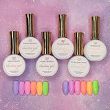 Charme Gel Pastel Neon Collection / 6 Colors Rainbow Nail Polish Bright Fun Spring