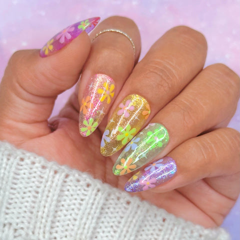 Charme Gel Aurora Flakes Collection / 6 Colors / Spring Shimmer Easter Iridescent Nail Polish