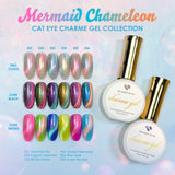 Charme Gel / Cat Eye E34 Golden Serenade Gold Blue Teal Chameleon Magnetic Nail Polish Color Shifting Trendy