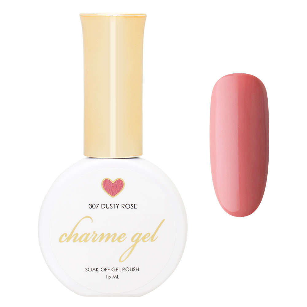 Charme Gel / 307 Dusty Rose Charme Gel Polish / 307 Dusty Rose Mauve Pink Nails