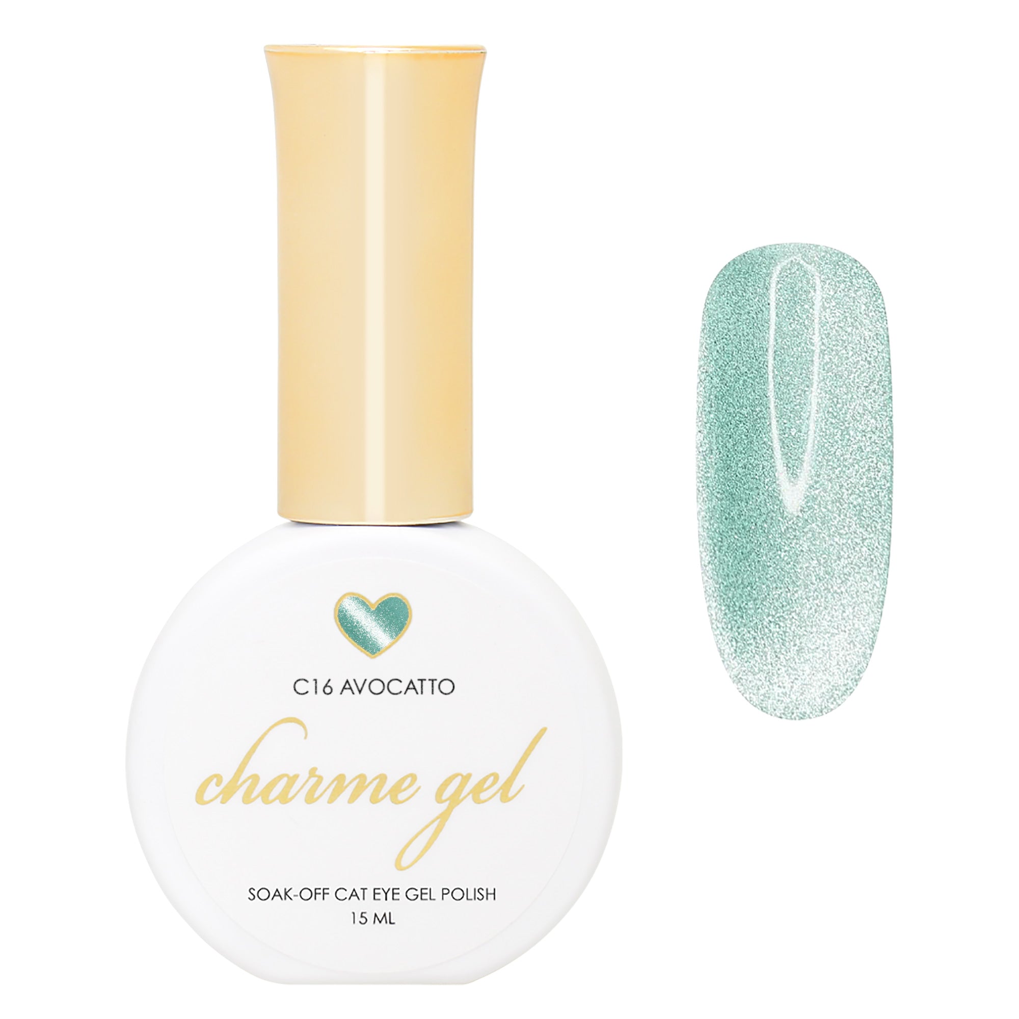 Charme Gel / Cat Eye C16 Avocatto Pastel Green Mint Velvet Nail Polish Avocado