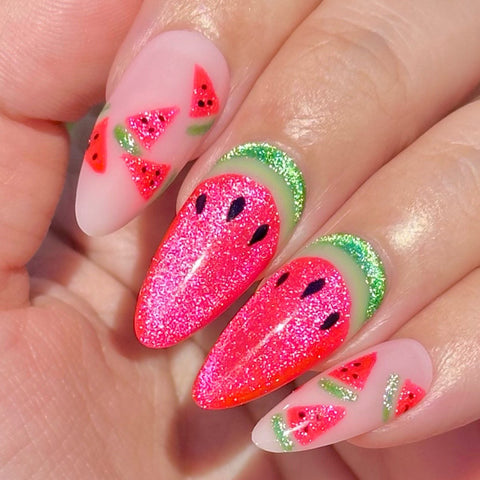 Charme Gel / Cat Eye C30 Watermeowlon Bright Green Magnetic Nail Polish St Patricks Christmas Summer Must Have