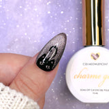 Charme Gel / Cat Eye C33 Meowleficent Black Cat Eye Nail Polish Quality Halloween Design