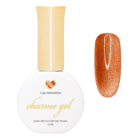 Charme Gel / Cat Eye C36 Pawmpkin Pumpkin Orange Magnetic Velvet Nail Polish Halloween Fall Musthave Color