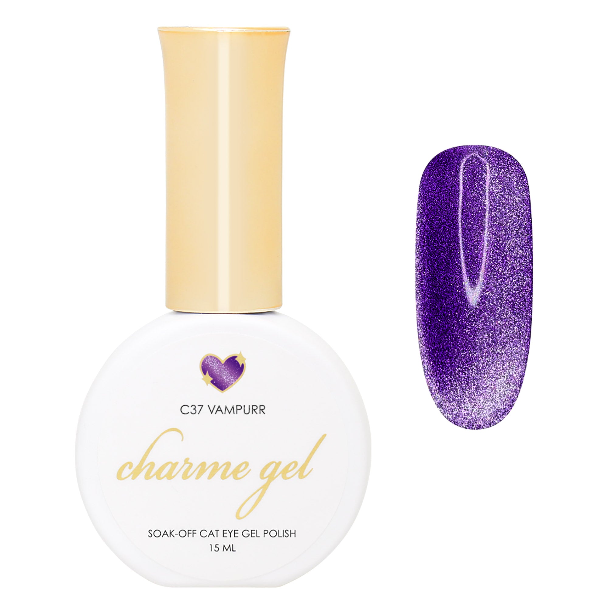 Charme Gel / Cat Eye C37 Vampurr Charme Gel / Cat Eye C37 Vampurr Dark Purple Magnetic Nail Polish Halloween Color Popular