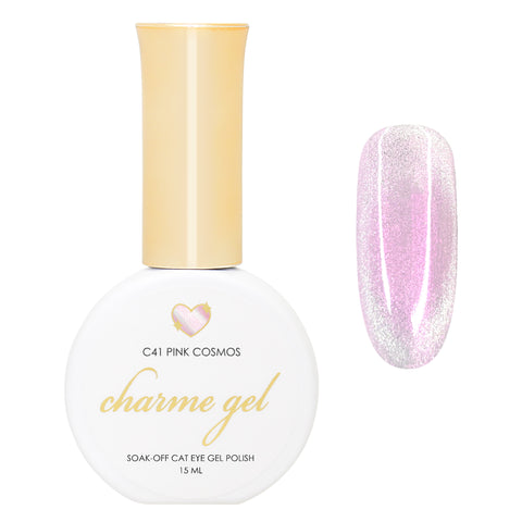 Charme Gel / Cat Eye C41 Pink Cosmos Magnetic Nail Polish Quality Dreamy Iridescent