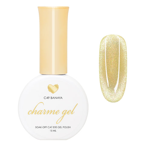 Charme Gel / Cat Eye C49 Banaya Yellow Gold Magnetic Nail Polish