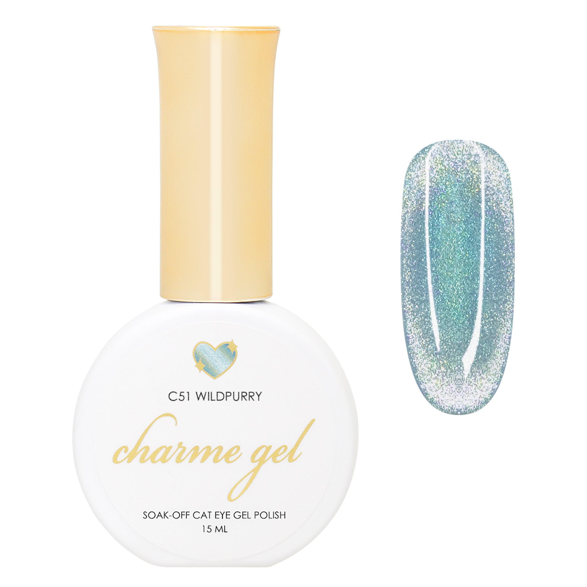 Charme Gel / Cat Eye C51 Wildpurry Teal Blue Aqua Magnetic Nail Polish