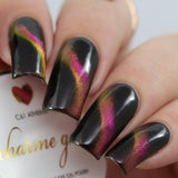 Charme Gel Chameleon Cat Eye Collection / 6 Colors Velvet Polish Color Shifting Pink Athena