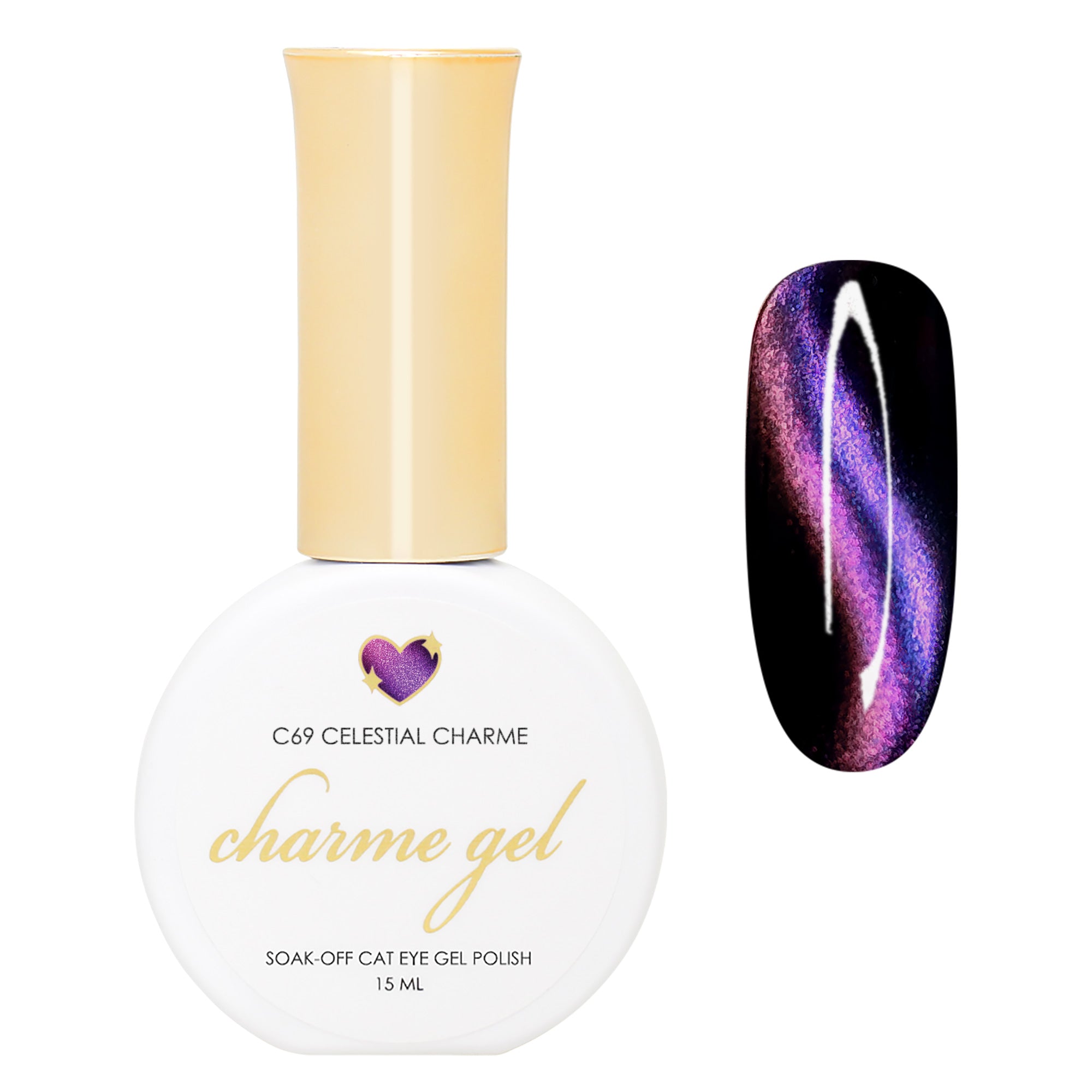 Charme Gel / Cat Eye C69 Celestial Charme Charme Gel / Cat Eye C69 Celestial Charme Purple Pink Lilac Magnetic Nail Polish