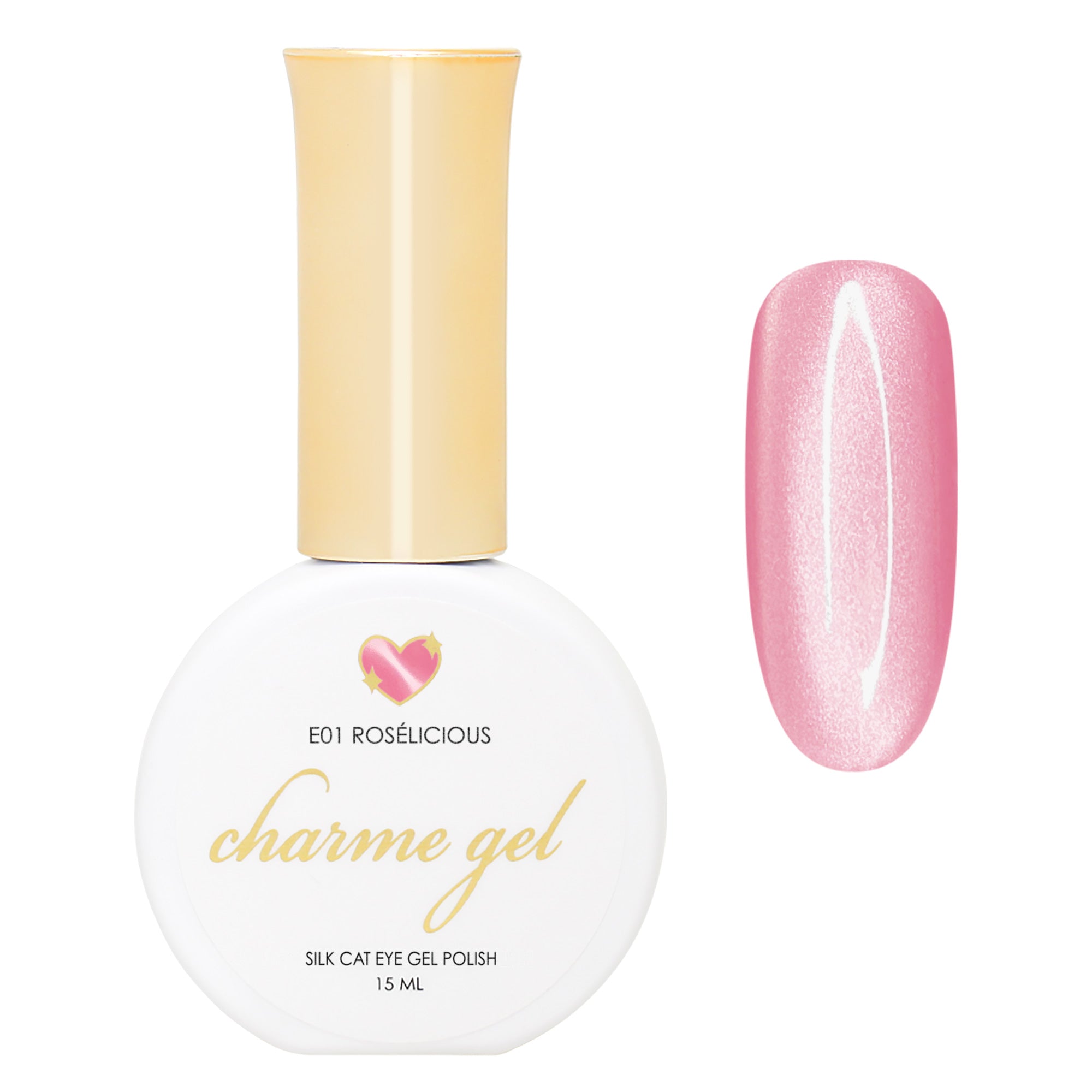 Charme Gel / Cat Eye E01 Rosélicious Charme Gel / Cat Eye E01 Rosélicious Satin Silk Light Pink Magnetic Gel Nail Polish