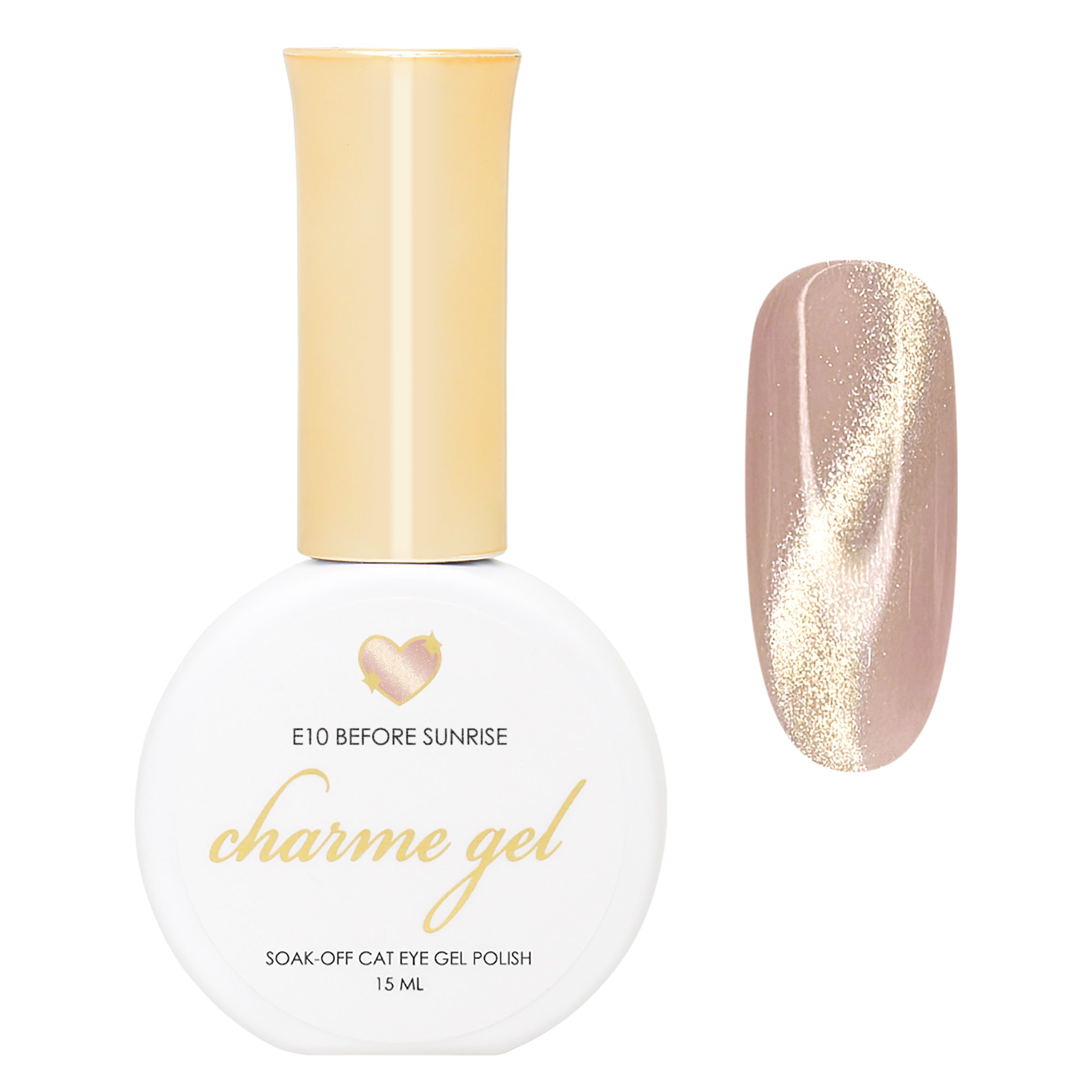 Charme Gel / Cat Eye E10 Before Sunrise Charme Gel / Cat Eye E10 Before Sunrise Beige Spring Pastel Gold Magnetic Nail Polish