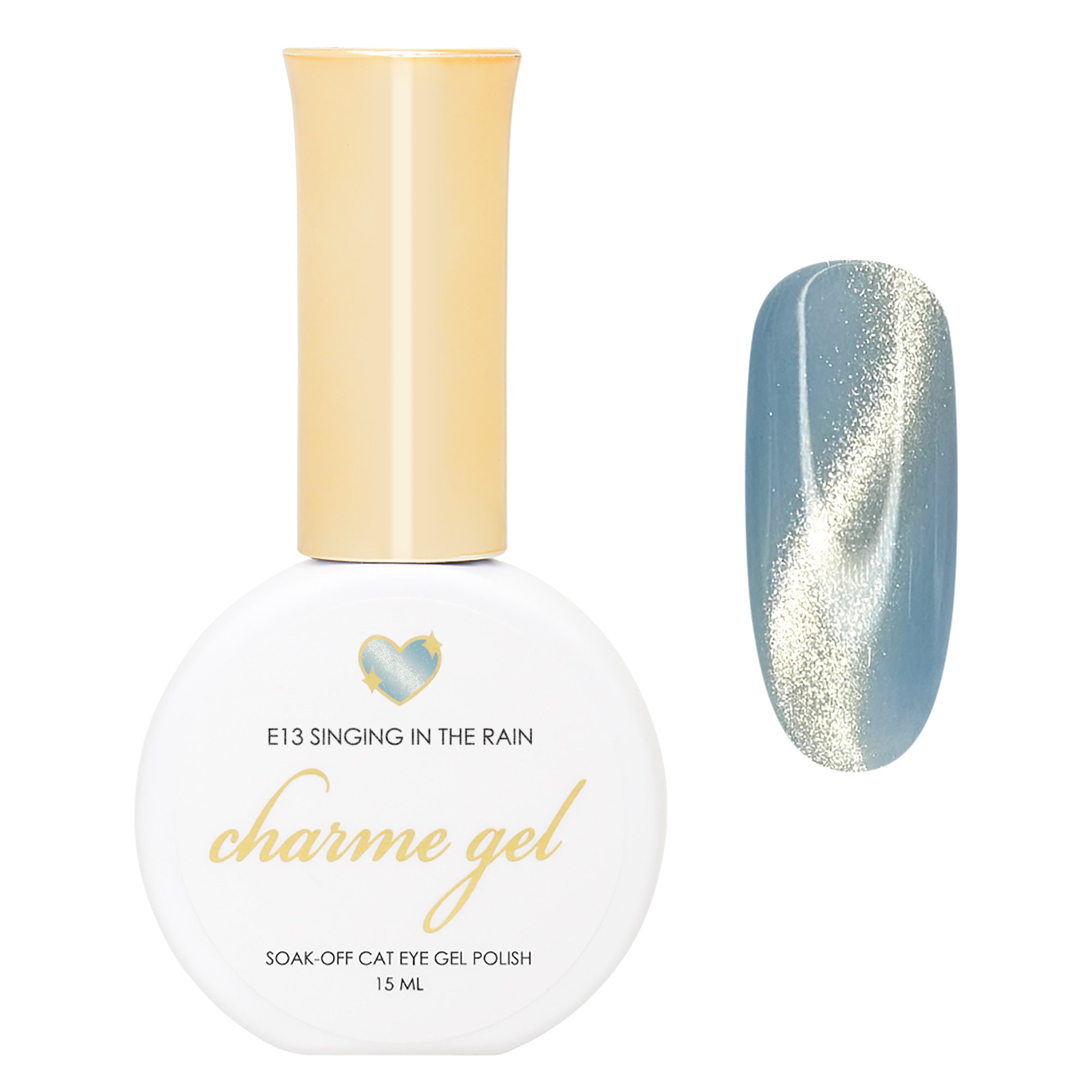 Charme Gel / Cat Eye E13 Singing in the Rain Charme Gel / Cat Eye E13 Singing in the Rain Blue Golden Magnetic Magnetic Polish