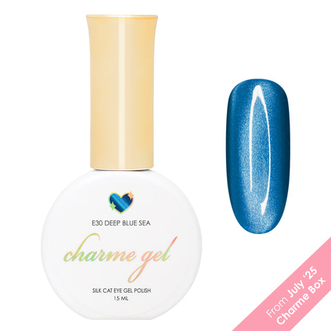 Charme Gel Cat Eye E30 Deep Blue Sea Magnetic Nail Polish Silk Fine Quality Ocean Aquarium