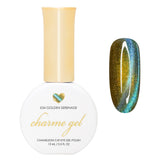 Charme Gel / Cat Eye E34 Golden Serenade Gold Blue Teal Chameleon Magnetic Nail Polish Color Shifting