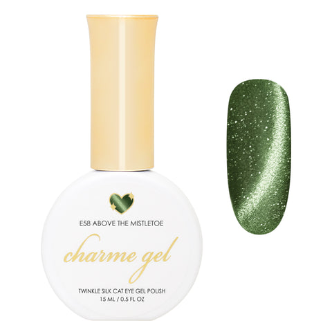 Charme Gel / Cat Eye E58 Above the Mistletoe Green Nail Polish Holiday Magnetic Trend Viral