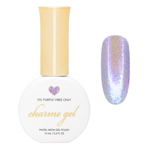 Charme Gel / Fairy Flakes F01 Purple Vibes Only  Shimmer Glitter Spring Easter Nail Polish