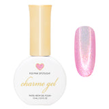 Charme Gel / Fairy Flakes F03 Pink Spotlight Nail Polish Shimmer / Spring / Glitter / Easter