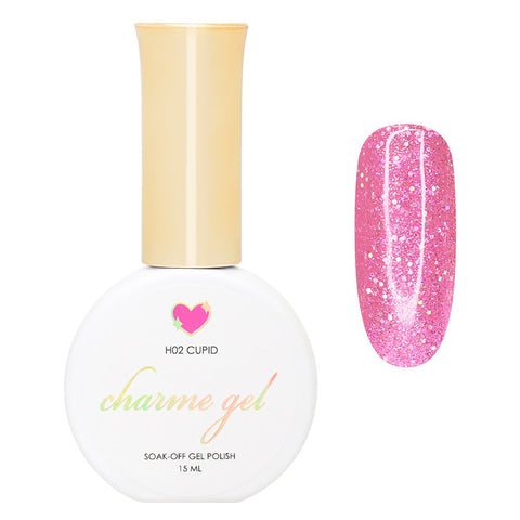 Charme Gel / Holographic H02 Cupid Pink Nail Polish