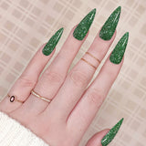 Charme Gel / Holoday Twinkle H57 Mistletoe Green Flash Nail Polish