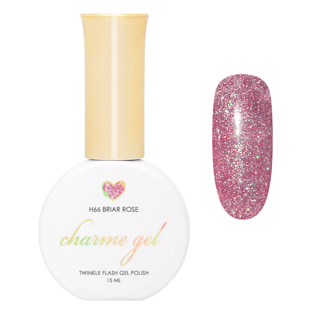 Charme Gel / Holographic Twinkle H66 Briar Rose Charme Gel / Holographic Twinkle H66 Briar Rose Pink Flash Diamond Reflective Nail Polish