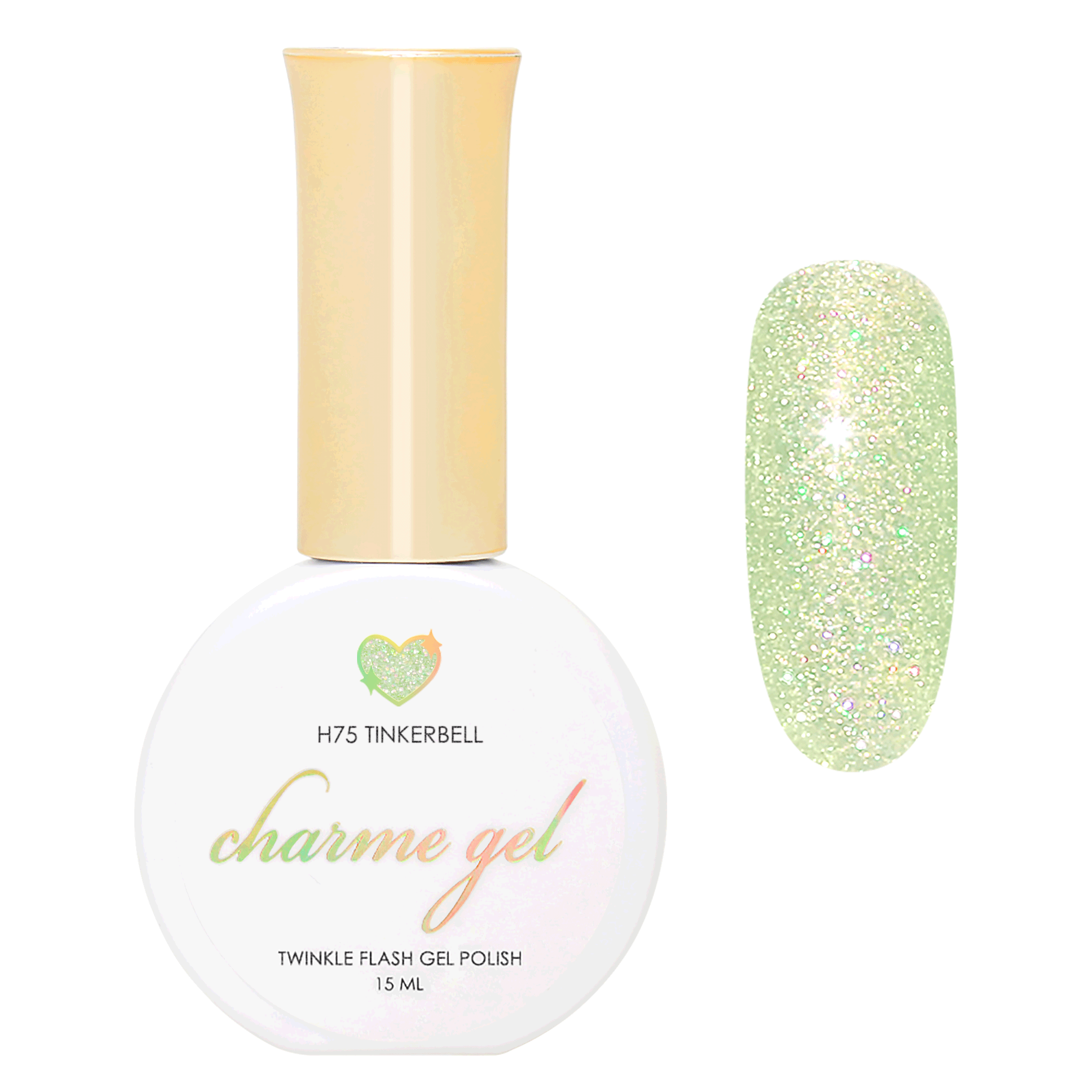 Charme Gel / Twinkle Flash H75 Tinkerbell Charme Gel / Twinkle Fairy H75 Tinkerbell Pastel Green Iridescent Holographic