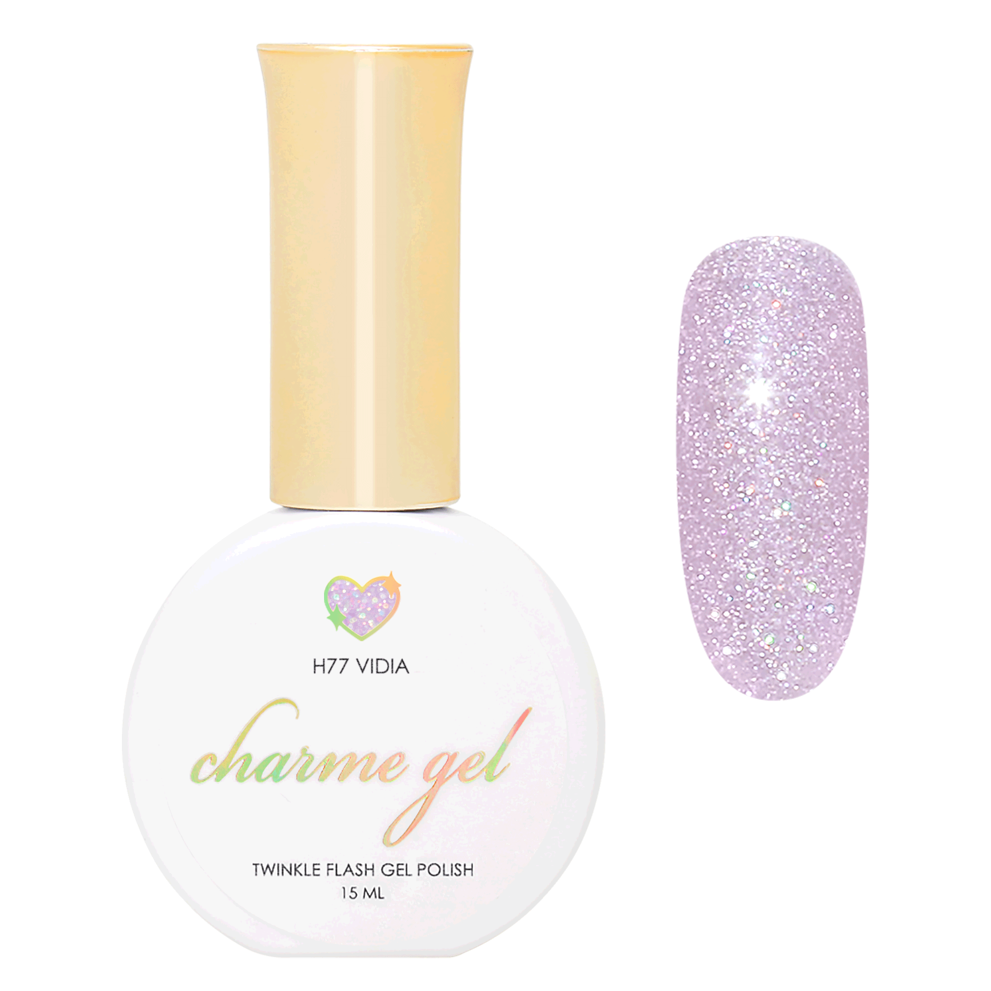 Charme Gel / Twinkle Flash H77 Vidia Charme Gel / Twinkle Fairy H77 Vidia Pastel Purple Iridescent Holographic