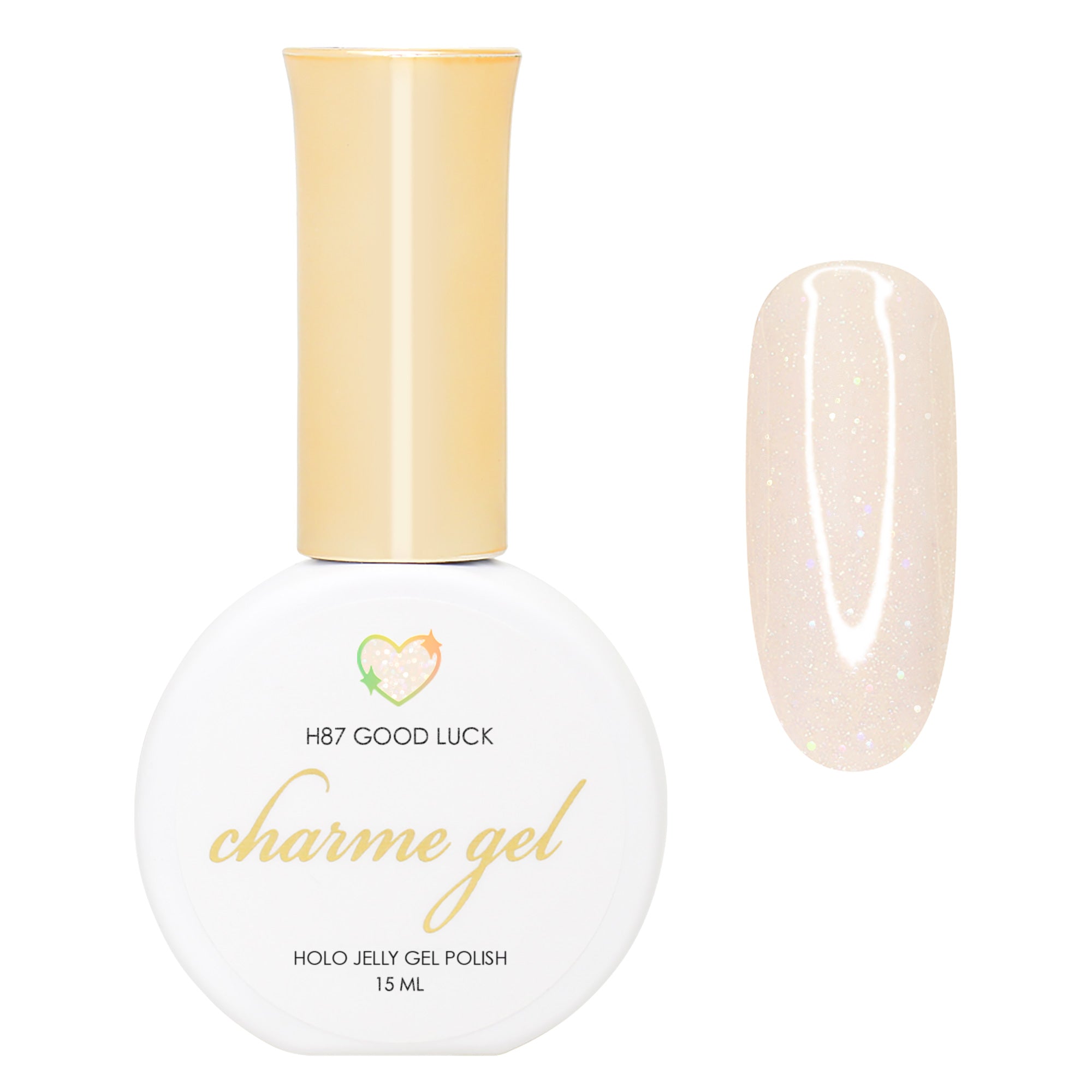 Charme Gel / Holo Jelly H87 Good Luck Charme Gel / Holo Jelly H87 Good Luck Light Beige Neutral Holographic Coquette Core Nails