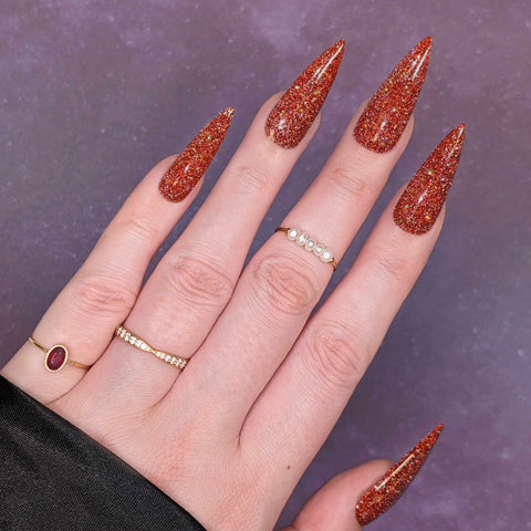 Charme Gel H94 Interstellar | Dark Orange Holographic Twinkle Flash Gel