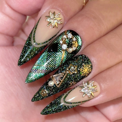Charme Gel H95 Twilight Zone | Dark Green Holographic Twinkle Flash Nail Polish