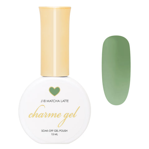 Charme Gel / J18 Matcha Latte Green Sheer Nail Polish Glazed Donut Chrome