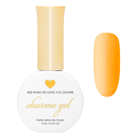 Charme Gel / Neon N25 When Life Gives You Lemons Pastel Yellow Nail Polish Bright Fun Spring