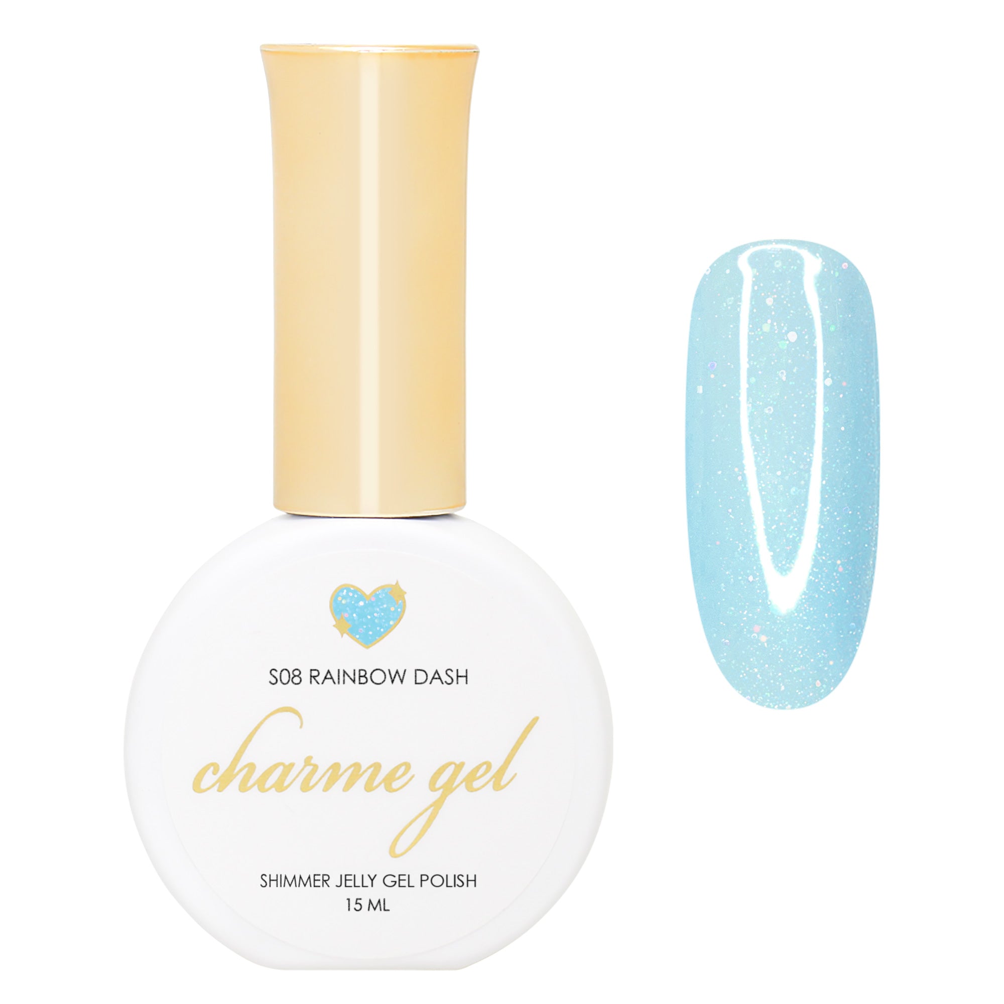Charme Gel / Shimmer Jelly S08 Rainbow Dash Charme Gel / Shimmer Jelly S08 Rainbow Dash Blue Iridescent Holo Nail Polish Summer Style