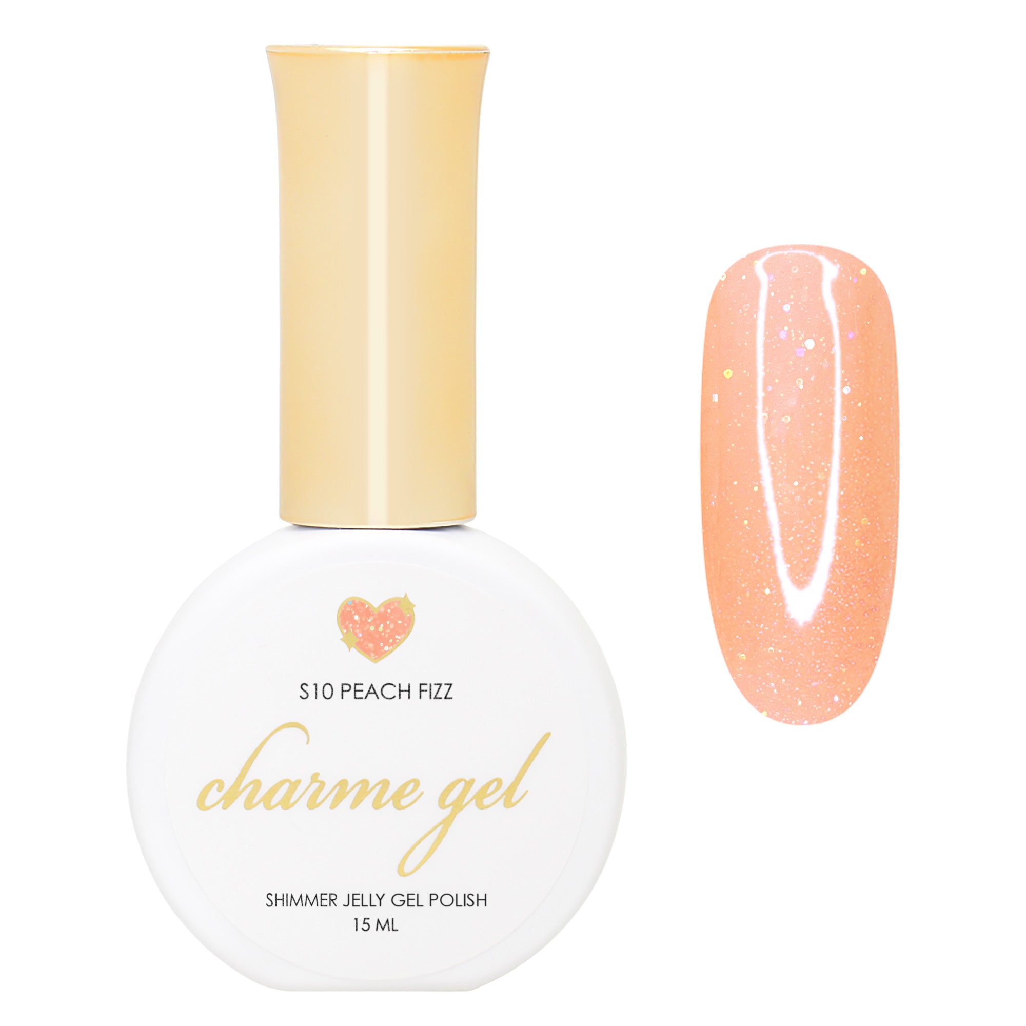 Charme Gel / Shimmer Jelly S10 Peach Fizz Charme Gel / Shimmer Jelly S10 Peach Fizz Orange Summer Nail Polish Fun