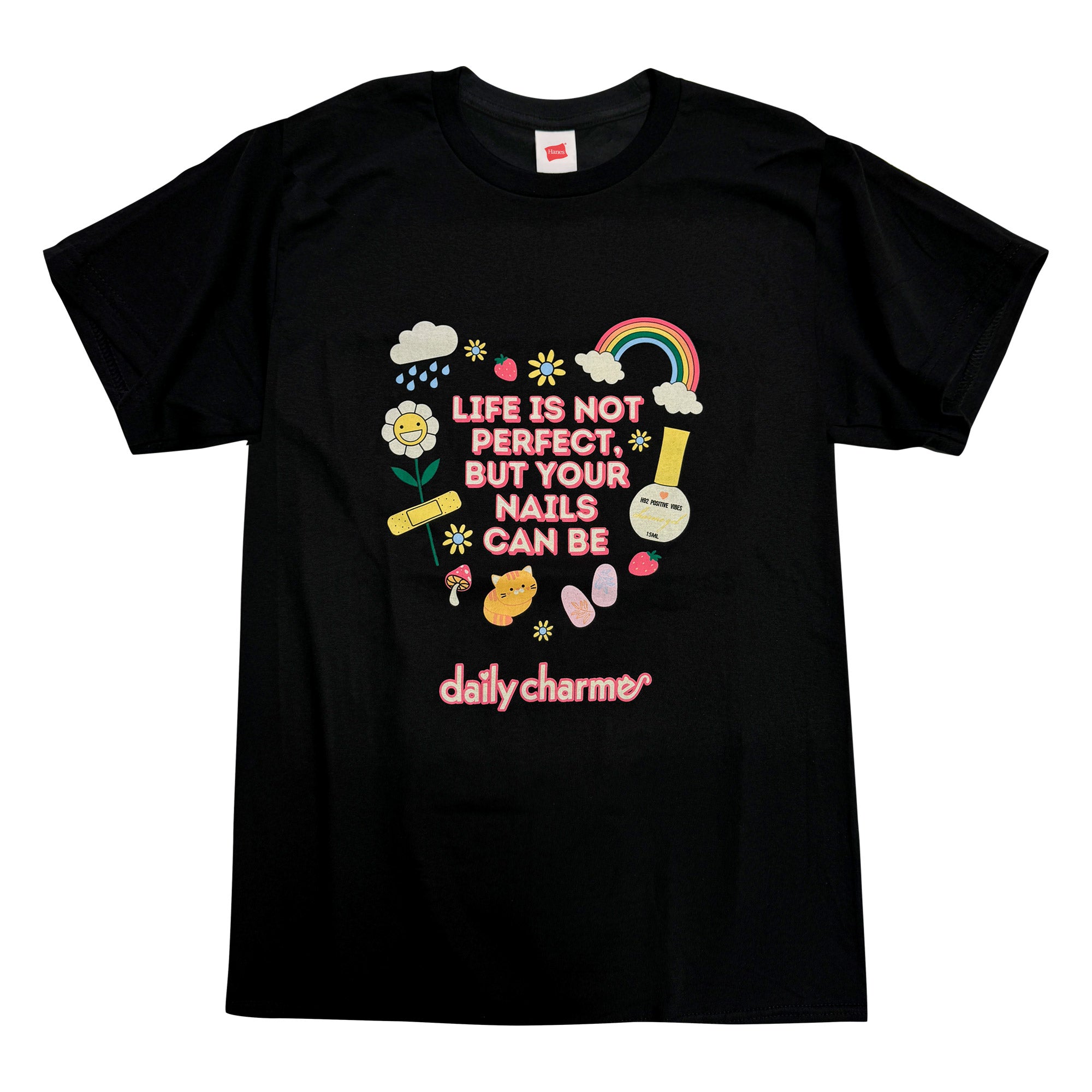 Daily Charme Perfect Nails T-shirt / Black Daily Charme Perfect Nails Tech Salon Lover T-shirt Black Cute Everyday Essential