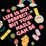 Daily Charme Perfect Nails Tech Salon Lover T-shirt Black Cute Everyday Essential