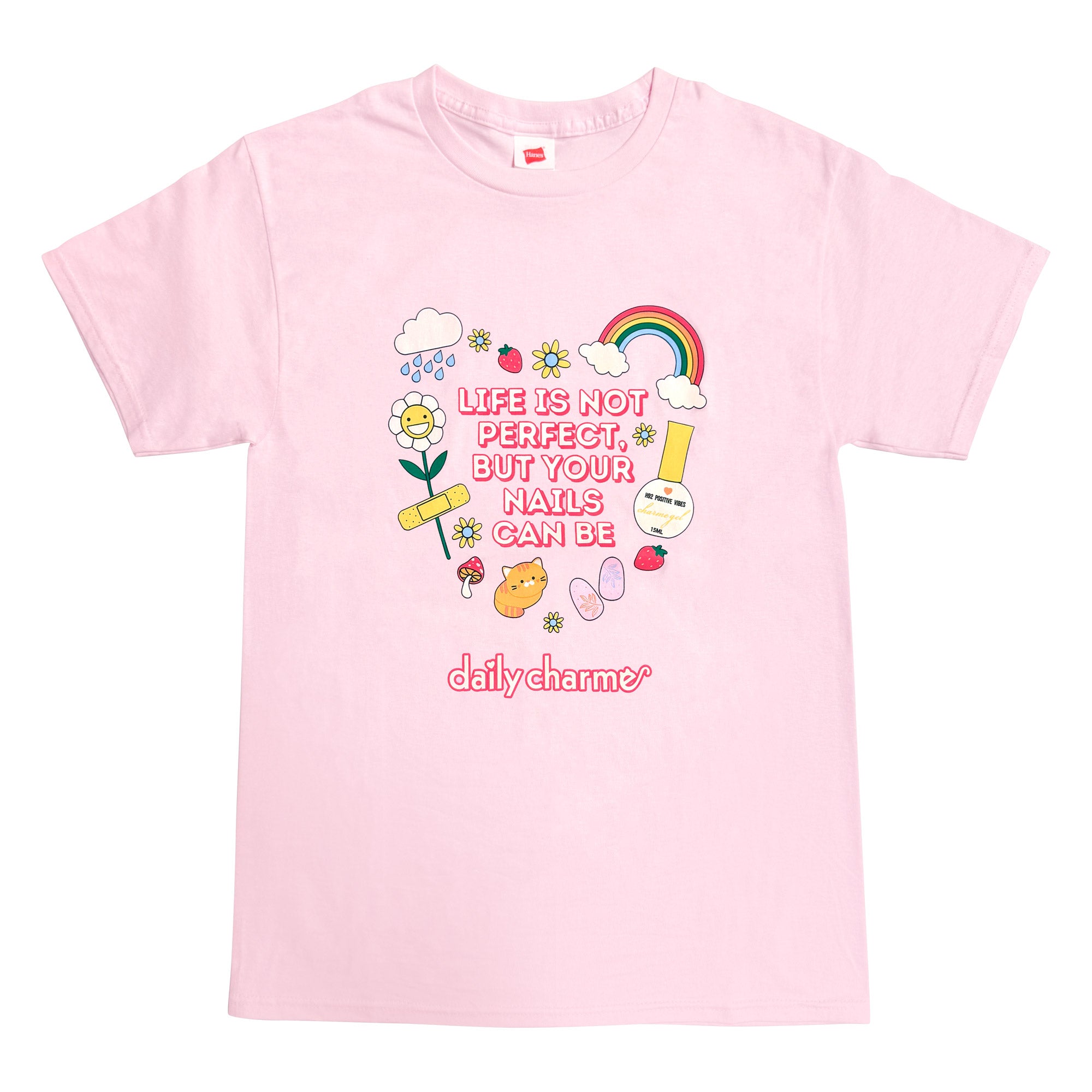 Daily Charme Perfect Nails T-shirt / Pink Daily Charme Perfect Nails Tech T-shirt Pink Positive Lover Gel Musthave