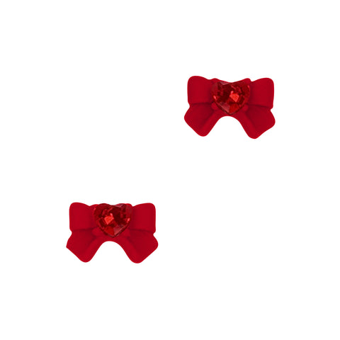 Sweetheart Bow / Red Tiny Crystal Nail Charm Jewelry Coquette Cute Holiday Trend Valentine's Day